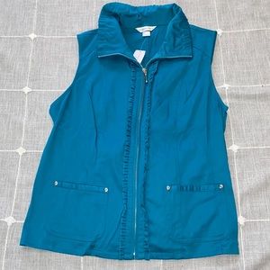 Christoper & banks teal zip up vest
